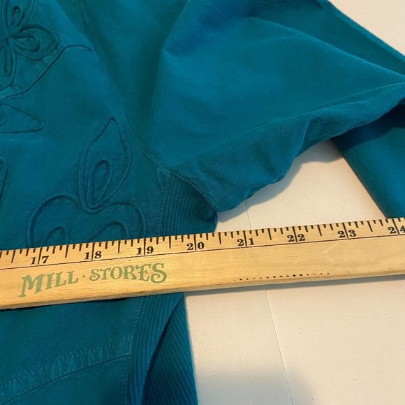 Soft Surroundings Women L Blouse Floral Embroidered Button Front Long Sleeve Top - Picture 6 of 9